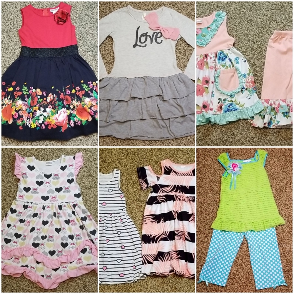 Lot of 7 dresses and outfits girls youth size 6